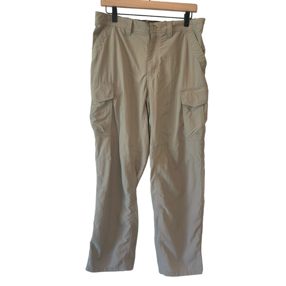REI Pants Mens Large (L30) Tan Outdoor Nylon Cargo Pockets - 100% Nylon